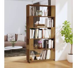 Bibliotecă/separator cameră maro miere, 80x25x163,5 cm lemn pin