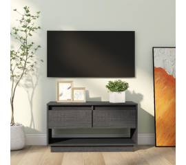 Comodă tv, gri, 74x34x40 cm, lemn masiv de pin