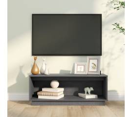 Comodă tv, gri, 90x35x35 cm, lemn masiv de pin