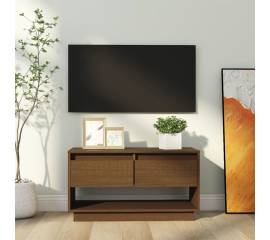 Comodă tv, maro miere, 74x34x40 cm, lemn masiv de pin