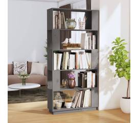 Bibliotecă/separator cameră, gri, 80x25x163,5 cm lemn masiv pin
