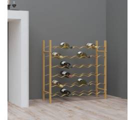 Suport sticle de vin pentru 36 sticle, auriu,metal
