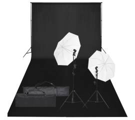 Kit studio foto cu set de lumină și fundal