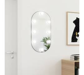 Oglindă ovală cu lumini led, 80x40, cm sticlă