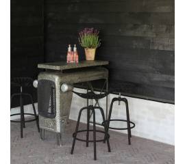 Esschert design scaun de bar tractor, negru