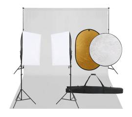 Kit studio foto cu set de lumini, fundal și reflector