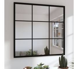 Oglindă de perete ,negru, 60x60 cm, metal