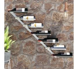 Suport sticle de vin, de perete, 7 sticle, alb, metal