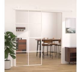 Ușă glisantă, alb, 102,5x205 cm, sticlă esg și aluminiu