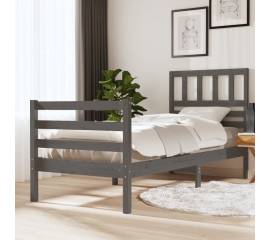 Cadru de pat, gri, 90x200 cm, lemn masiv