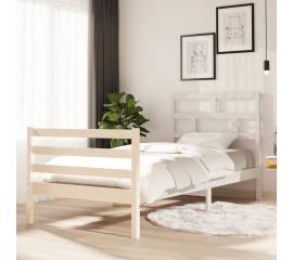 Cadru de pat ,alb, 90x200 cm, lemn masiv de pin