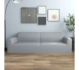 Husă elastică pentru canapea cu 3 locuri poliester jerseu, gri