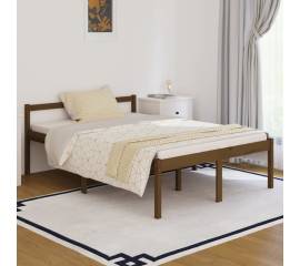 Cadru de pat, maro miere, 140x190 cm, lemn masiv