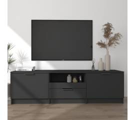 Comodă tv, negru, 140x35x40 cm, lemn prelucrat