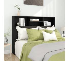Tăblie de pat cu dulap, negru, 140x19x103,5 cm