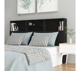 Tăblie de pat cu dulap, negru, 160x19x103,5 cm