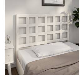 Tăblie de pat, alb, 125,5x4x100 cm, lemn masiv de pin