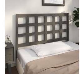 Tăblie de pat, gri, 125,5x4x100 cm, lemn masiv de pin