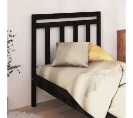 Tăblie de pat, negru, 106x4x100 cm, lemn masiv de pin