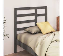 Tăblie de pat, gri, 81x4x104 cm, lemn masiv de pin
