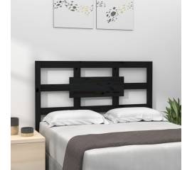 Tăblie de pat, negru, 105,5x4x100 cm, lemn masiv de pin