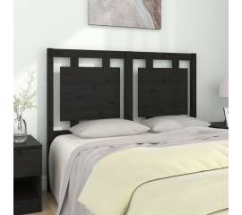 Tăblie de pat, negru, 125,5x4x100 cm, lemn masiv de pin
