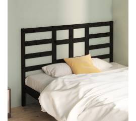 Tăblie de pat, negru, 126x4x104 cm, lemn masiv de pin