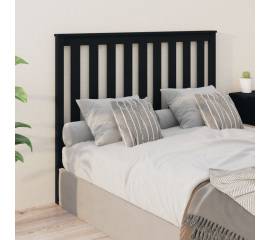 Tăblie de pat, negru, 126x6x101 cm, lemn masiv de pin