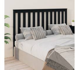Tăblie de pat, negru, 166x6x101 cm, lemn masiv de pin