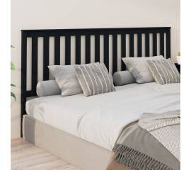 Tăblie de pat, negru, 206x6x101 cm, lemn masiv de pin