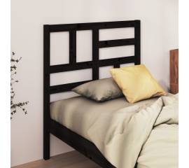 Tăblie de pat, negru, 81x4x104 cm, lemn masiv de pin