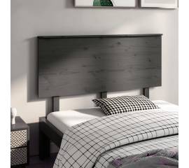 Tăblie de pat, gri, 124x6x82,5 cm, lemn masiv de pin