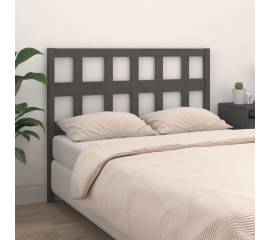 Tăblie de pat, gri, 125,5x4x100 cm, lemn masiv de pin