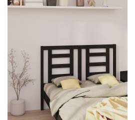 Tăblie de pat, negru, 141x4x100 cm, lemn masiv de pin