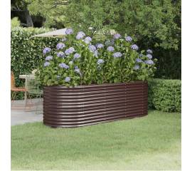 Jardinieră grădină maro 224x80x68 cm oțel vopsit electrostatic