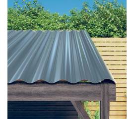 Panouri de acoperiș, 12 buc., oțel vopsit, gri, 100x36 cm