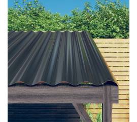 Panouri de acoperiș 12 buc. oțel vopsit antracit 100x36 cm
