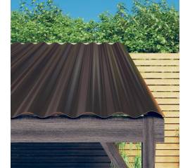 Panouri de acoperiș 12 buc. oțel vopsit maro 100x36 cm