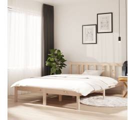 Cadru de pat mic dublu 4ft, 120x190 cm, lemn masiv