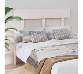 Tăblie de pat, alb, 124x3x81 cm, lemn masiv de pin