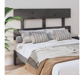 Tăblie de pat, gri, 124x3x81 cm, lemn masiv de pin