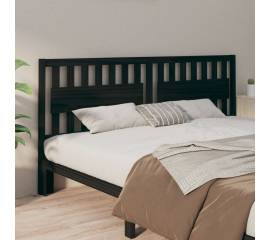 Tăblie de pat, negru, 205,5x4x100 cm, lemn masiv de pin