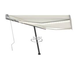 Copertină retractabilă manual cu led, crem, 400x350 cm