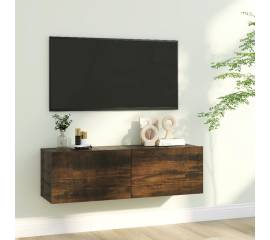 Comodă tv de perete, stejar afumat, 100x30x30 cm,lemn prelucrat
