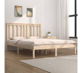 Cadru de pat, 140x190 cm, lemn masiv de pin