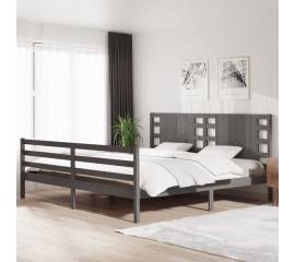Cadru de pat, gri , 200x200 cm, lemn masiv de pin