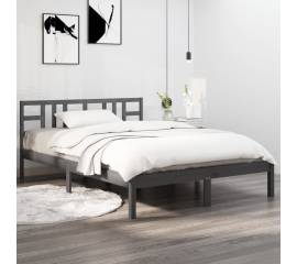 Cadru de pat, gri, 200x200 cm, lemn masiv