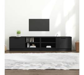 Comodă tv, 2 buc., negru, 80x35x36,5 cm, lemn prelucrat