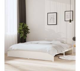Cadru de pat, alb, 200x200 cm, lemn masiv de pin