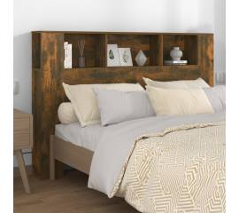Tăblie de pat cu dulap, stejar afumat, 160x18,5x104,5 cm